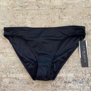 La Blanca NWT Bikini Bottoms Solid Black Classic Swim: 12